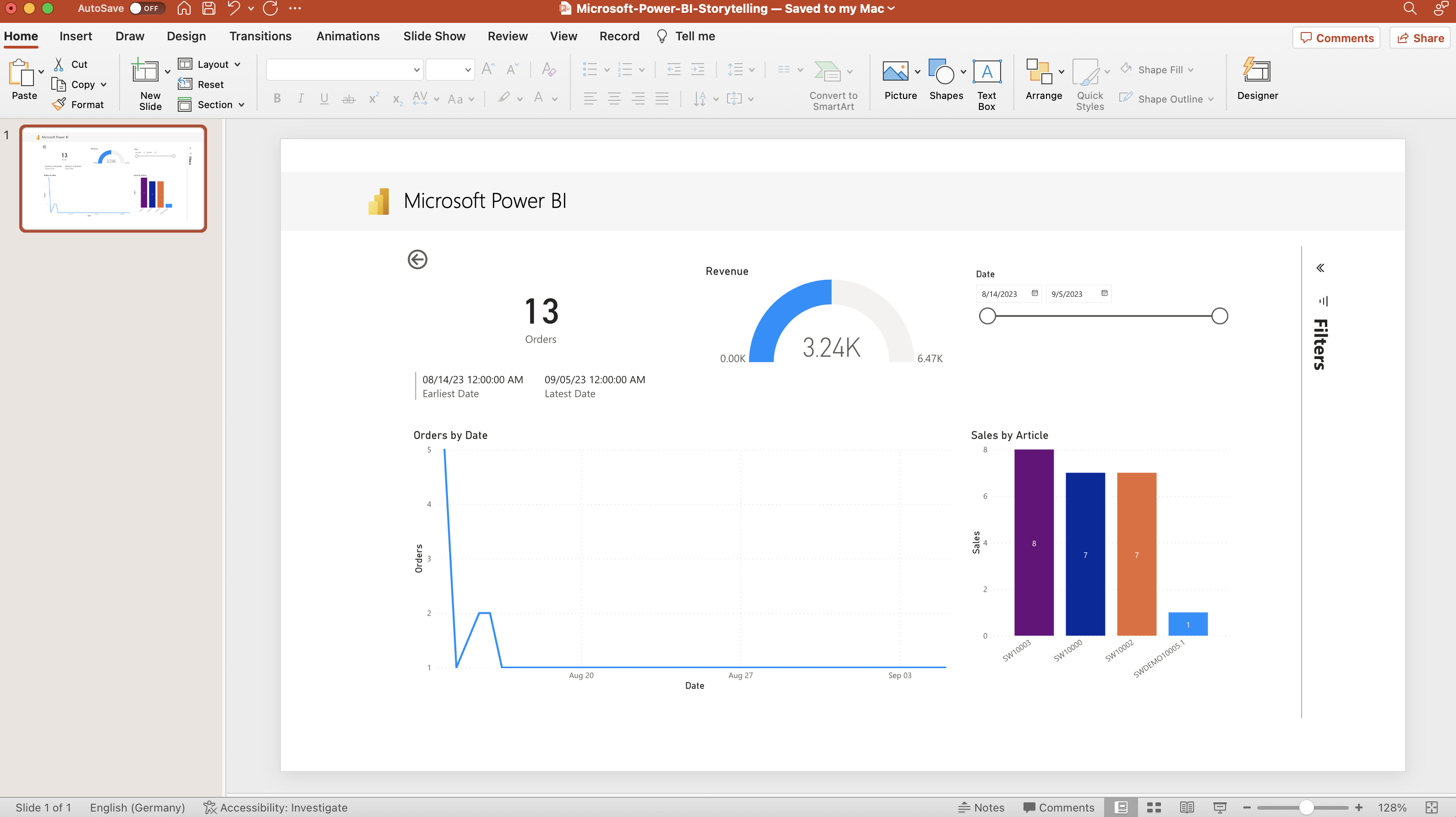 Power BI in Powerpoint