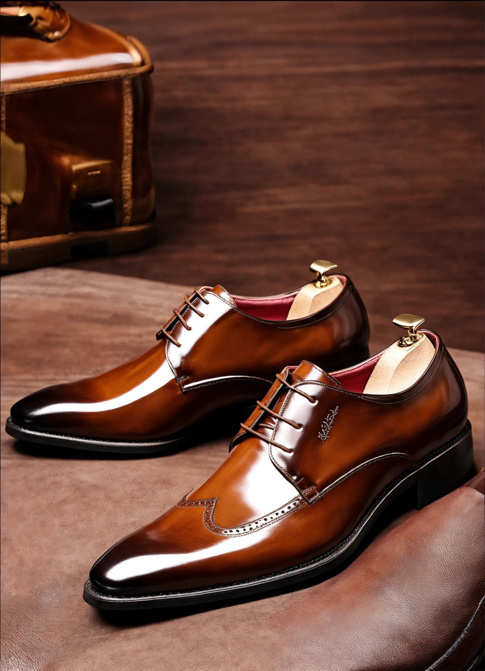 Brown suit shoes